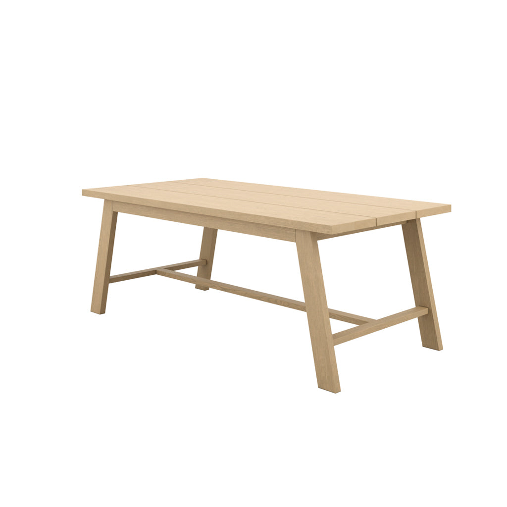 LPD Furniture Bourton latte wood grain dining table seating 8 in a modern dining room setting