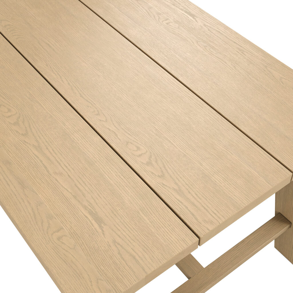 LPD Furniture Bourton latte wood grain dining table seating 8 in a modern dining room setting