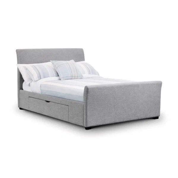 Capri Grey Fabric Double Storage Bed