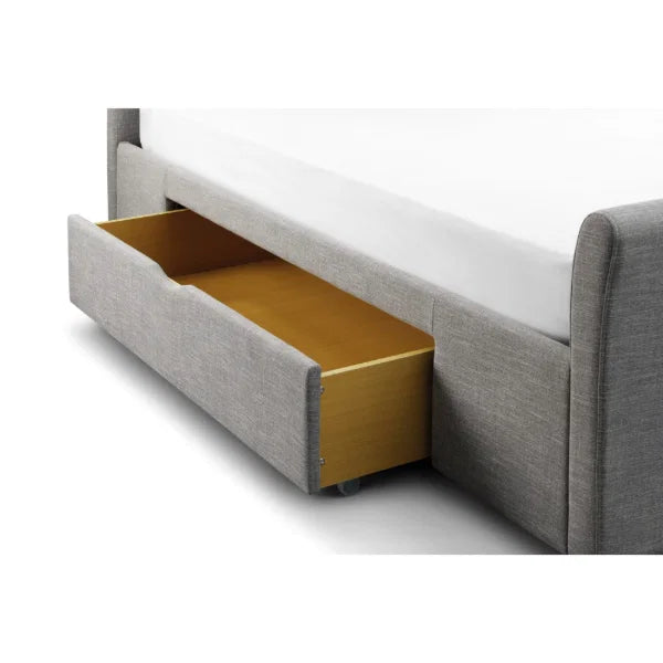 Capri Grey Fabric Double Storage Bed