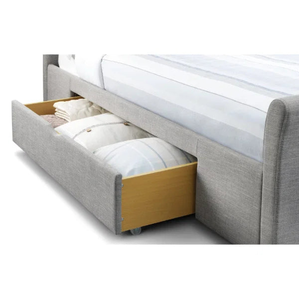 Capri Grey Fabric Double Storage Bed