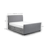 Capri Grey Fabric Double Storage Bed | Julian Bowen