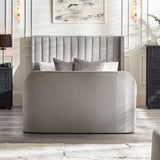 Clara Side Lift Ottoman TV Bed – Light Grey – Side Lift Storage with TV Mechanism | Julian Bowen