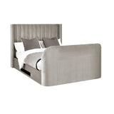 Clara Side Lift Ottoman TV Bed – Light Grey – Side Lift Storage with TV Mechanism | Julian Bowen