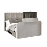Clara Side Lift Ottoman TV Bed – Light Grey – Side Lift Storage with TV Mechanism | Julian Bowen