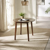Julian Bowen Coast walnut drop leaf dining table in a modern compact dining setting