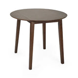 Julian Bowen Coast walnut drop leaf dining table in a modern compact dining setting