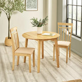 	Julian Bowen Coast natural oak drop leaf dining table in a modern compact dining setting
