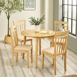 	Julian Bowen Coast natural oak drop leaf dining table in a modern compact dining setting