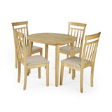 Coast Set of 2 Natural Oak Slat Back Dining Chairs – Upholstered Seats with Soft-Touch Fabric | Julian Bowen
