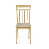 Julian Bowen Coast set of 2 natural oak slat back dining chairs with upholstered seats in a modern dining setting