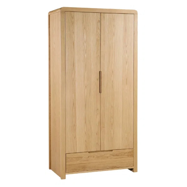Curve 2 Door Wardrobe – Oak – Elegant Design with Distinctive Curved Top