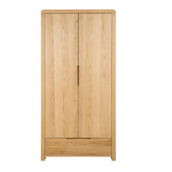 Curve 2 Door Wardrobe – Oak – Elegant Design with Distinctive Curved Top