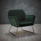 Charles Velvet Armchair – Plush Velvet with Brushed Gold Frame | LPD Furniture