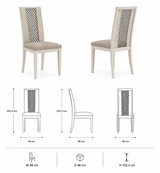 Set of 2 Velvet Fabric Dining Chairs – Italian Design, Cushioned Seats