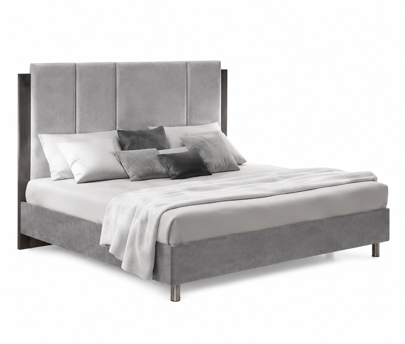 Grand King Velvet Bed – Italian Design