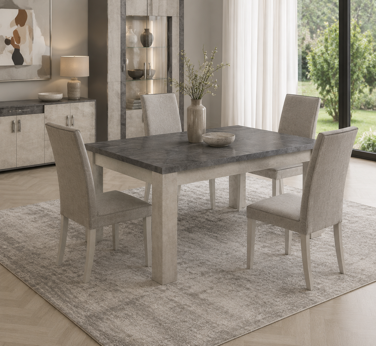 Classic fixed dining table – timeless Italian design, robust and spacious for family meals
