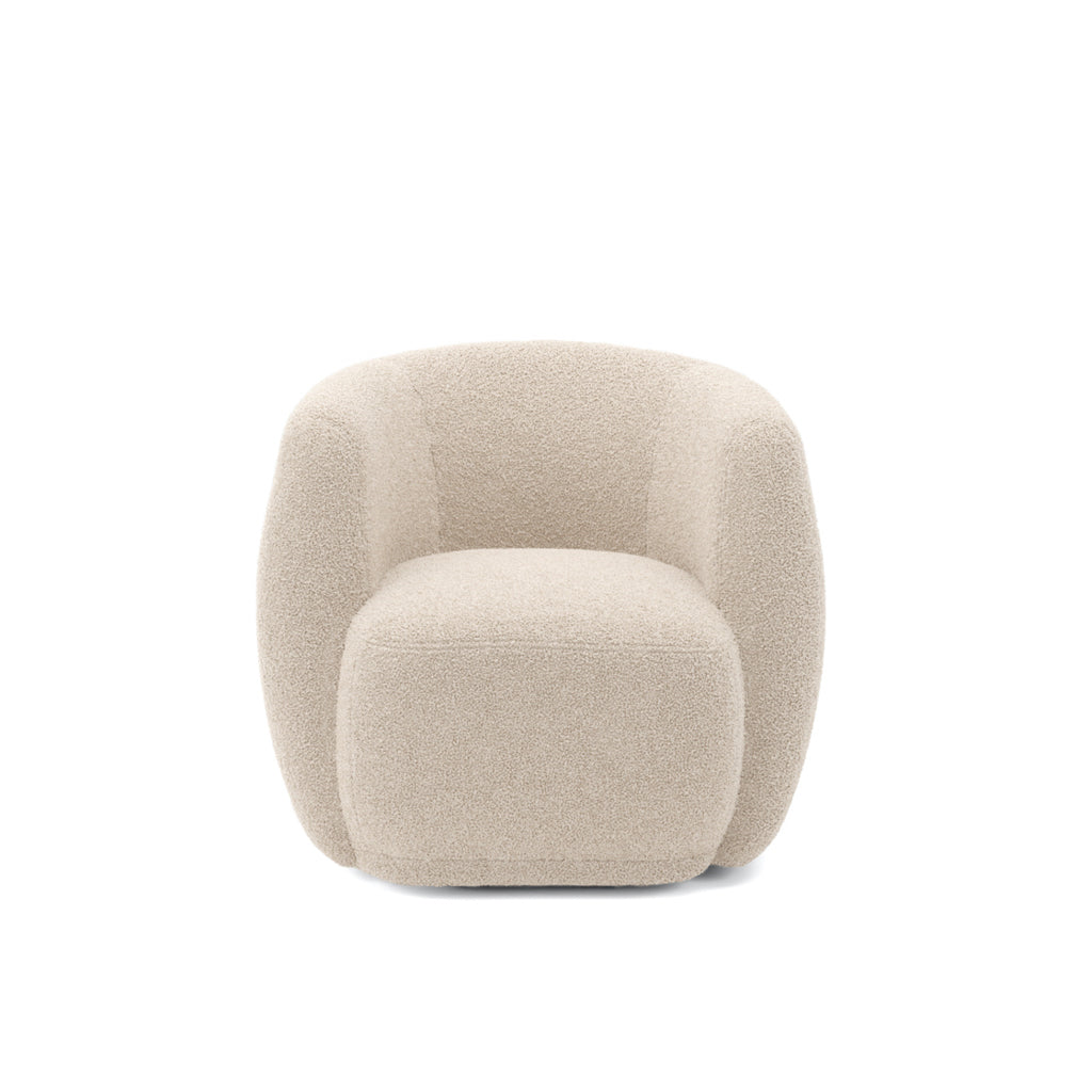 LPD Furniture Clay bluebell sherpa tub chair in a cozy living room setting