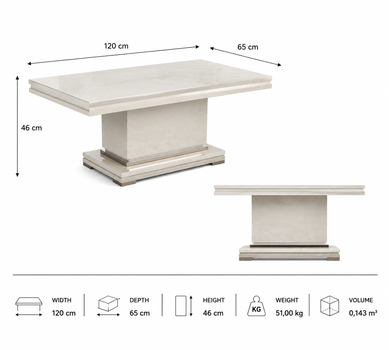 Clean line coffee table – Italian design, minimalist and functional for modern living rooms