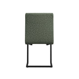 LPD Furniture Cleaver smoked pearl tweed dining chair with matte black cantilever legs in a modern dining setting