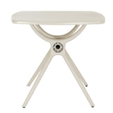 Close-up of Hill Interiors Alto putty grey table showcasing the plastic texture and finish
