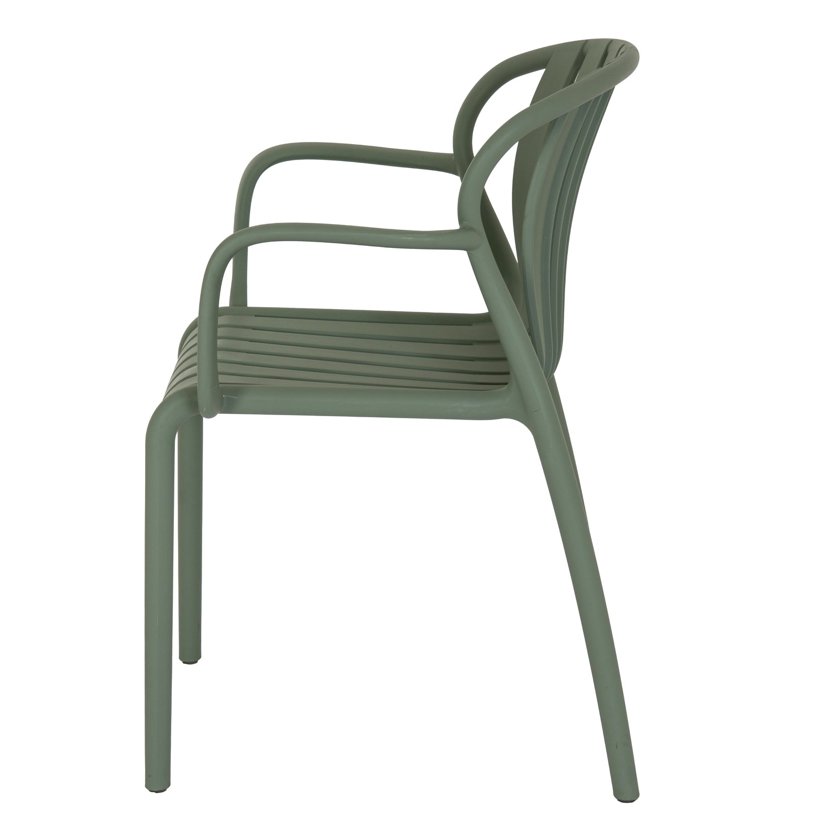 	Close-up of Hill Interiors Axis French grey carver chair showcasing the plastic texture and finish