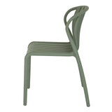 Close-up of Hill Interiors Axis French grey dining chair showcasing the plastic texture and finish