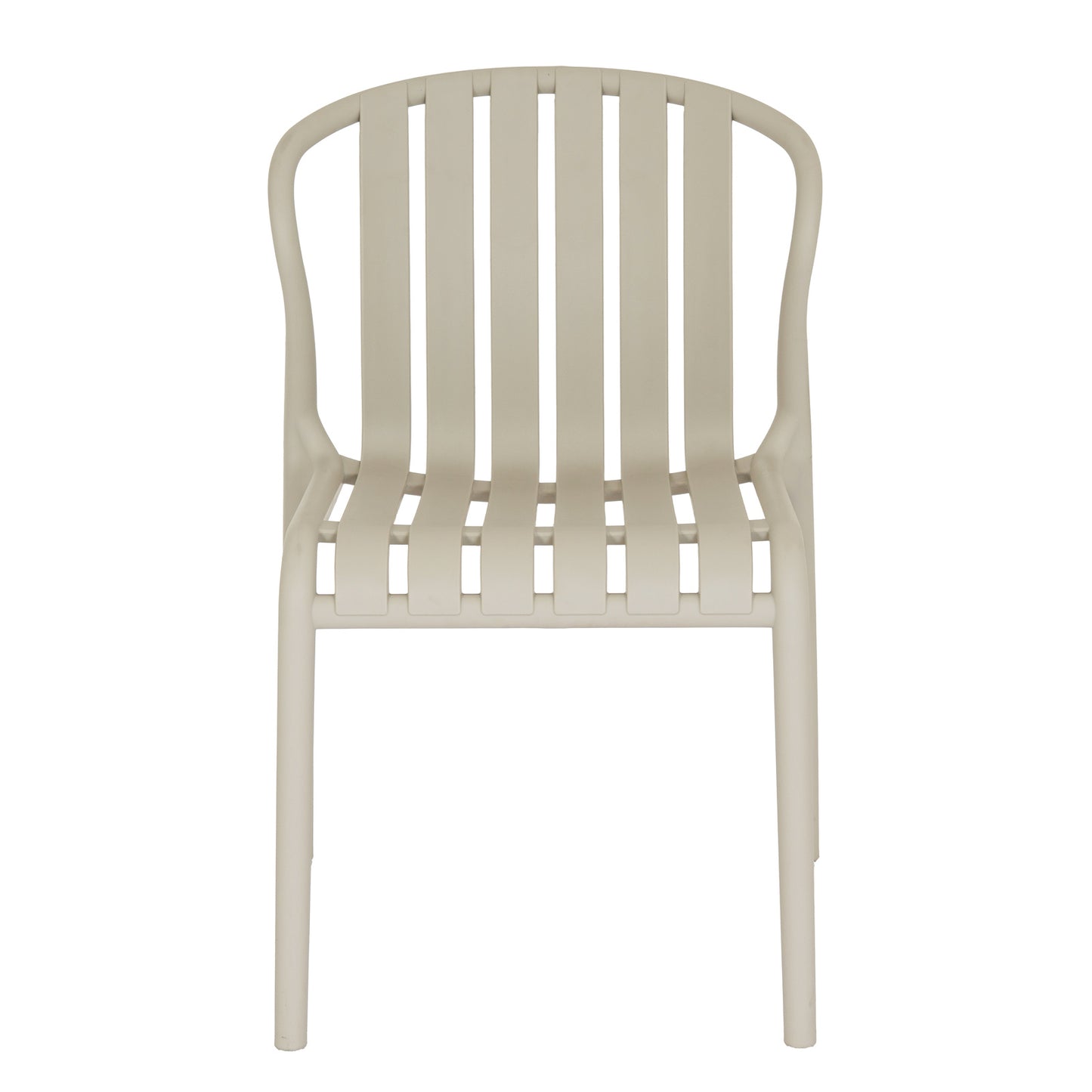 Close-up of Hill Interiors Axis putty grey dining chair showcasing the plastic texture and finish