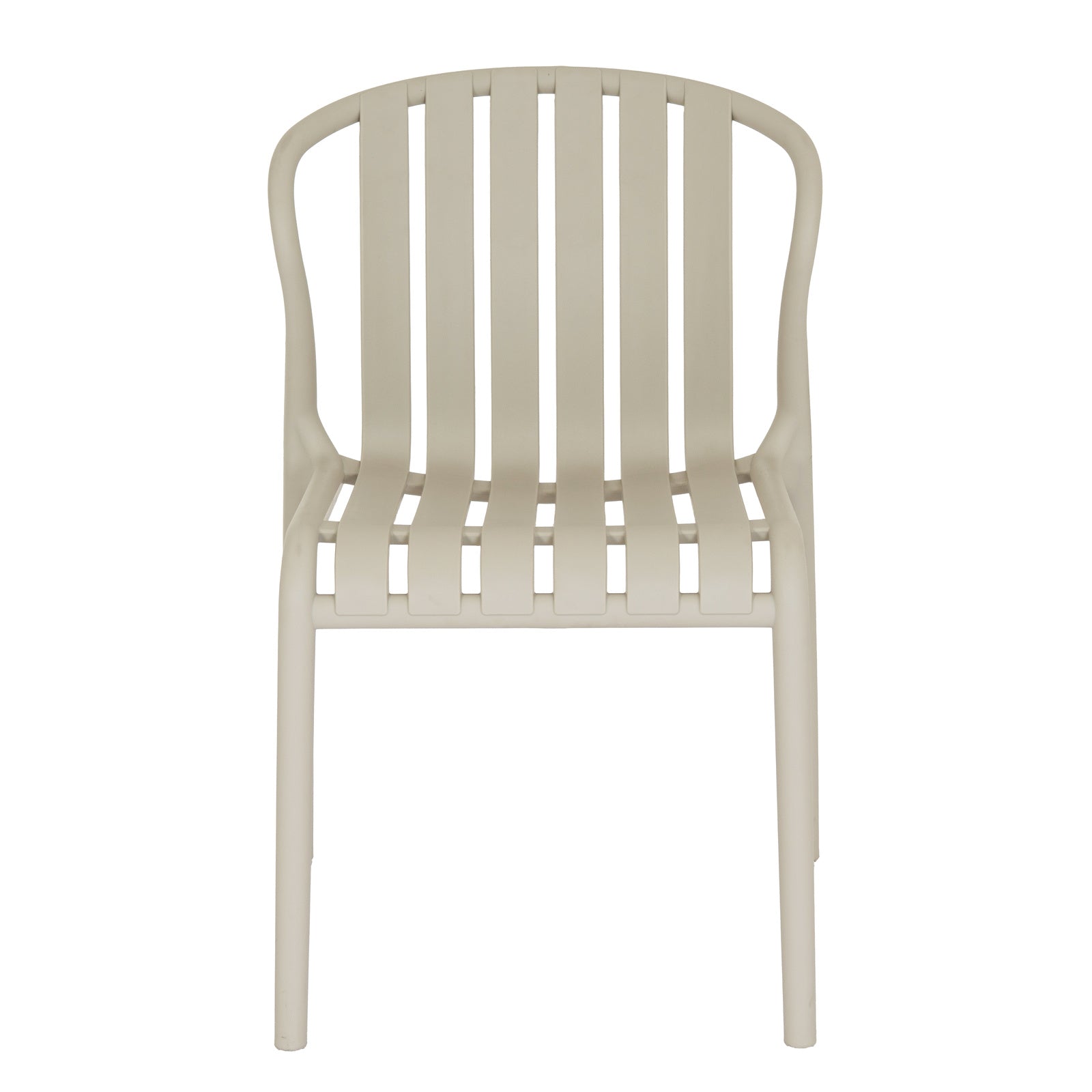 Close-up of Hill Interiors Axis putty grey dining chair showcasing the plastic texture and finish