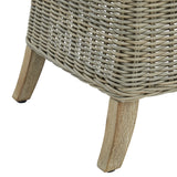 Close-up of Hill Interiors Capri outdoor armchair showcasing the synthetic fabric texture and stitching details
