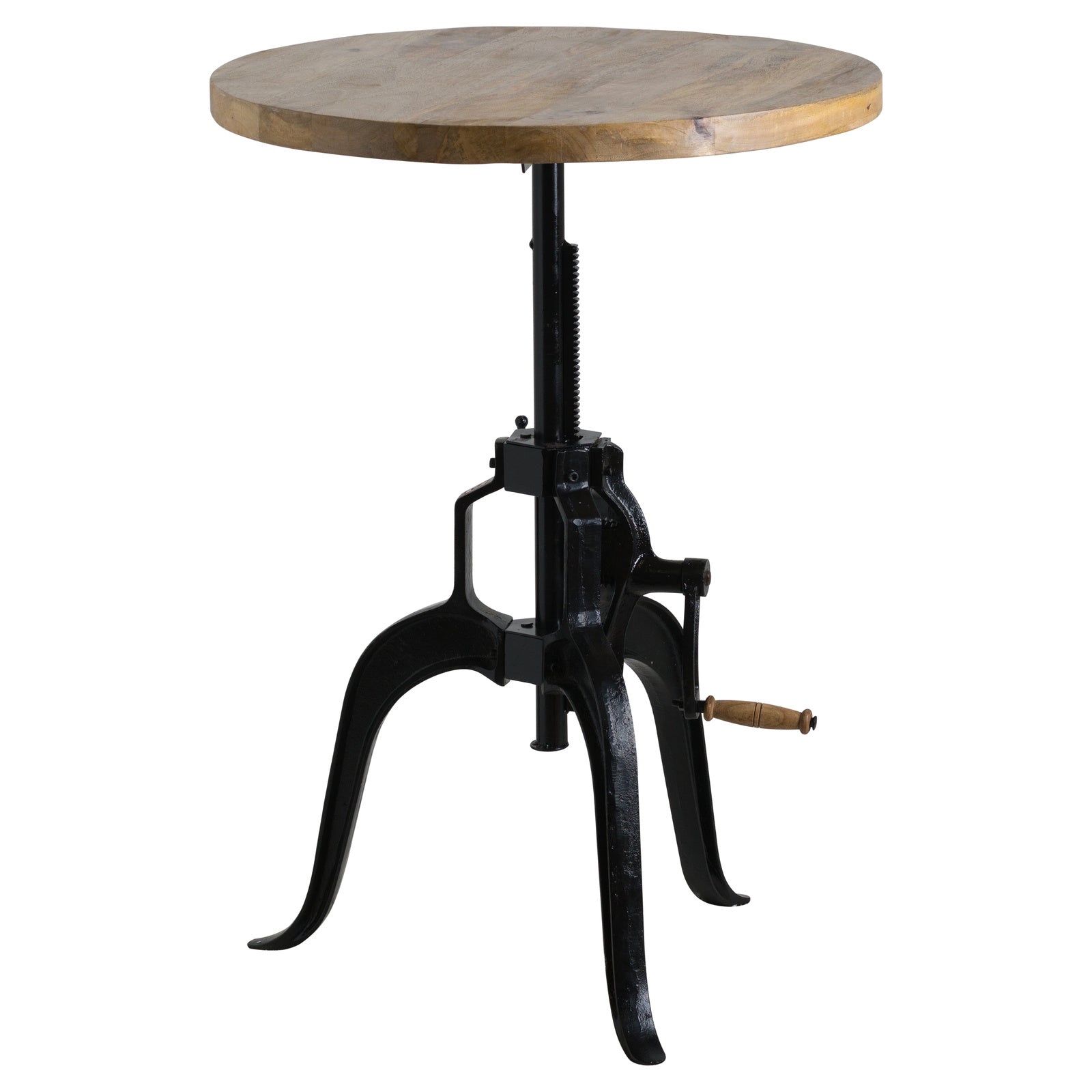 Close-up of Hill Interiors Draftsman table showcasing the weathered wooden top texture