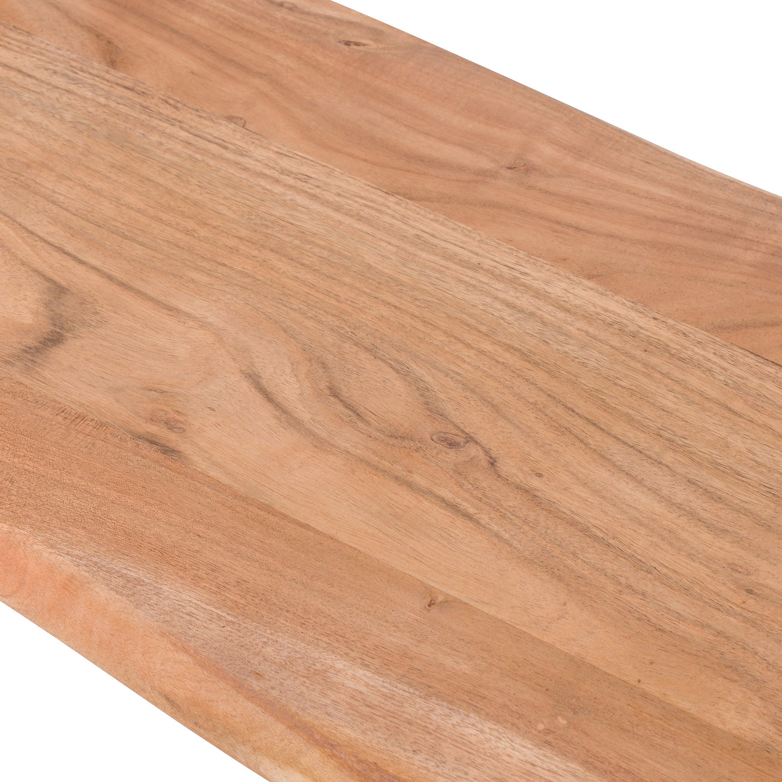 	Close-up of Hill Interiors Live Edge Collection bench showcasing the natural live edge and wood texture