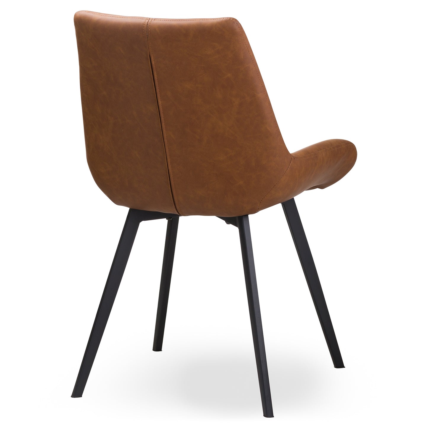 Close-up of Hill Interiors Malmo tan dining chair upholstery texture and stitching details