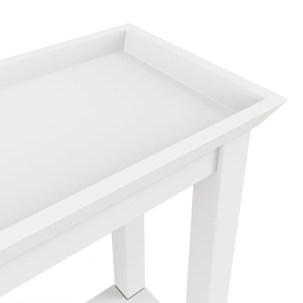 LPD Furniture Cote white side table with bolection moulded top in a modern living room setting