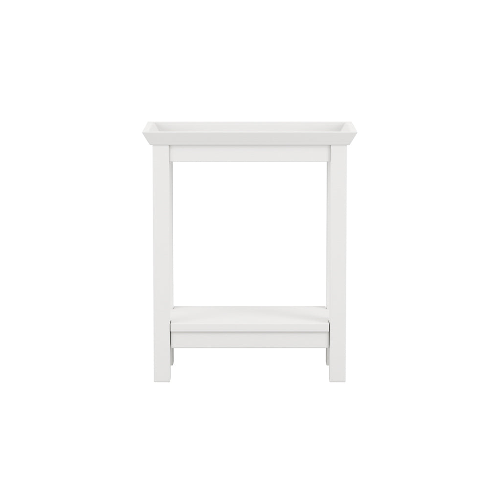 LPD Furniture Cote white side table with bolection moulded top in a modern living room setting