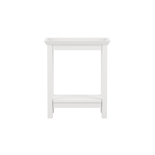 LPD Furniture Cote white side table with bolection moulded top in a modern living room setting