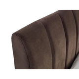 Deco Velvet Bed – Truffle Velvet – Scalloped Headboard with Brushed Gold Metal Feet | Julian Bowen