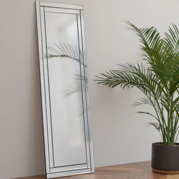 Deco Frameless Dress Mirror – Beveled Edges, Minimalist Full-Length Design