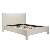 LPD Furniture Dena snow white upholstered bed in a modern bedroom setting