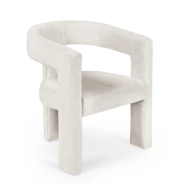 Elara cream chenille chair in a modern dining or living room setting