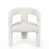 Elara cream chenille chair in a modern dining or living room setting