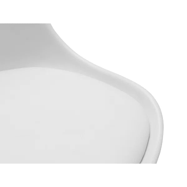 Erika Office Chair – White & Chrome – Adjustable Height Swivel Desk Chair