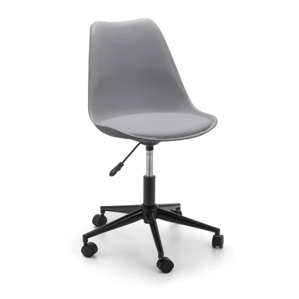 Erika Office Chair – Grey & Black – Adjustable Height Swivel Desk Chair