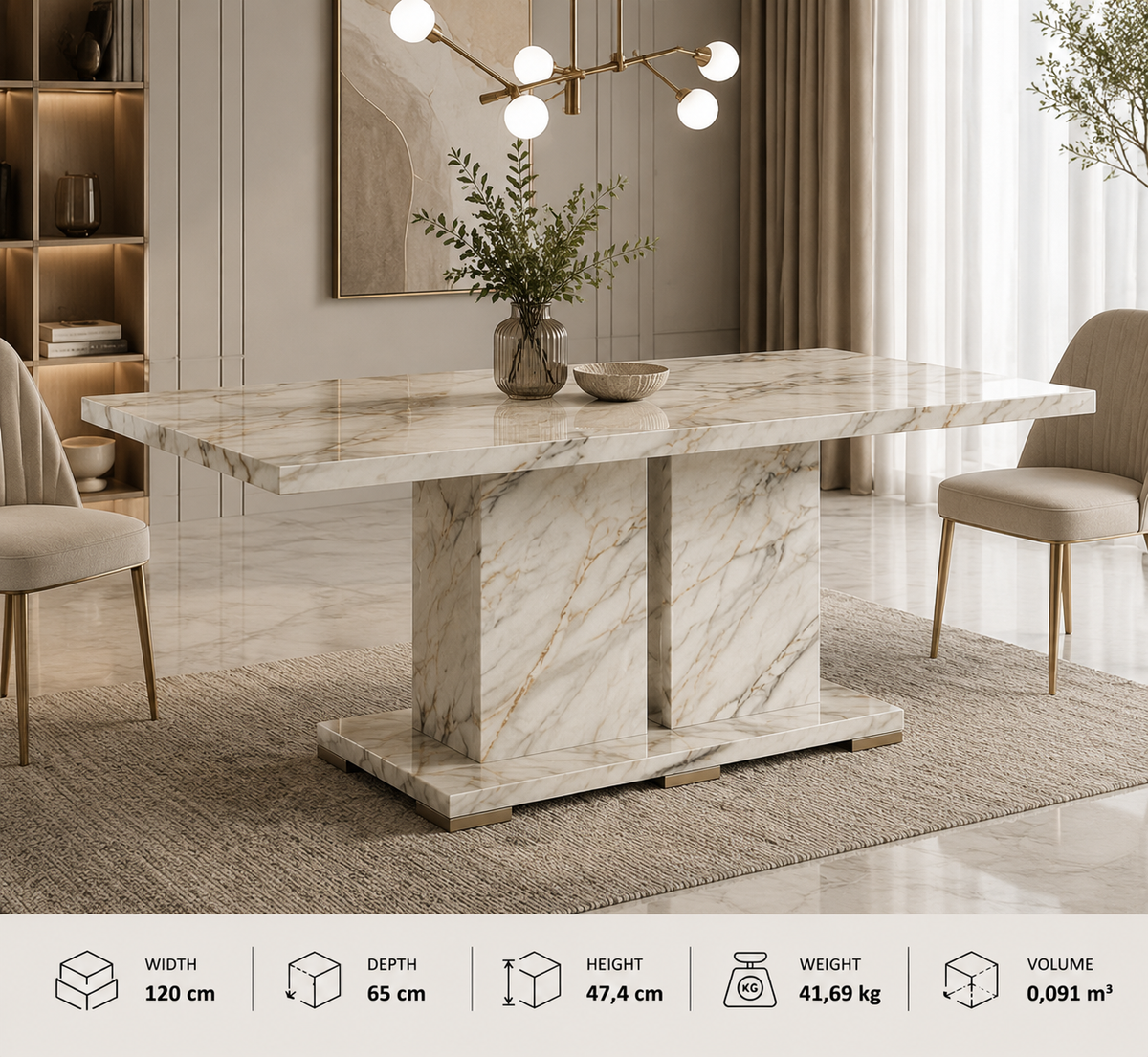 Elegant Compact Coffee Table – Italian Design, Modern Living