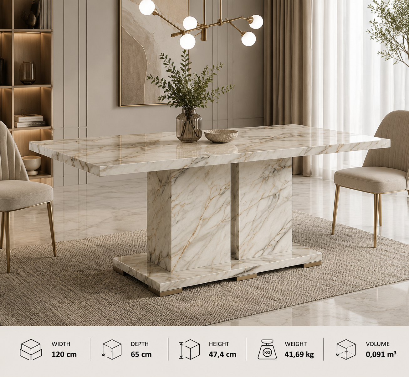 Elegant compact coffee table – Italian design, modern and space‑saving for contemporary living rooms