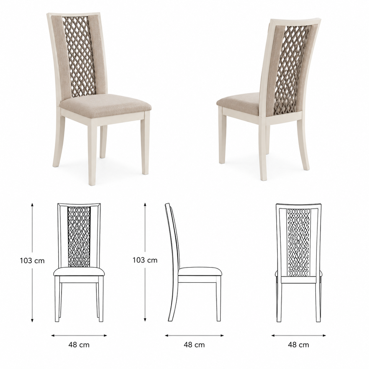 Elegant fabric dining chair with cushioned seat – Italian design for modern dining rooms

