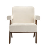 LPD Furniture Ember leaf herringbone chenille accent chair with walnut legs in a modern living room setting