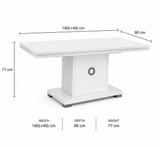 Extending wood dining table – Italian design with smooth extension mechanism