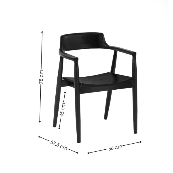 Franklin set of 2 black dining armchairs in a modern dining room setting