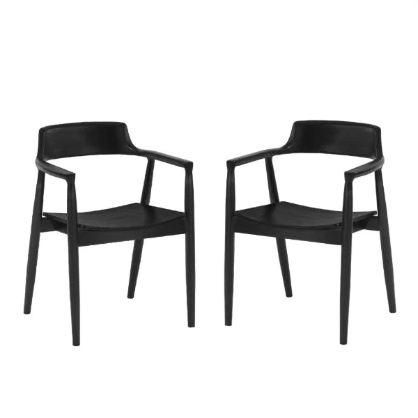 Franklin set of 2 black dining armchairs in a modern dining room setting